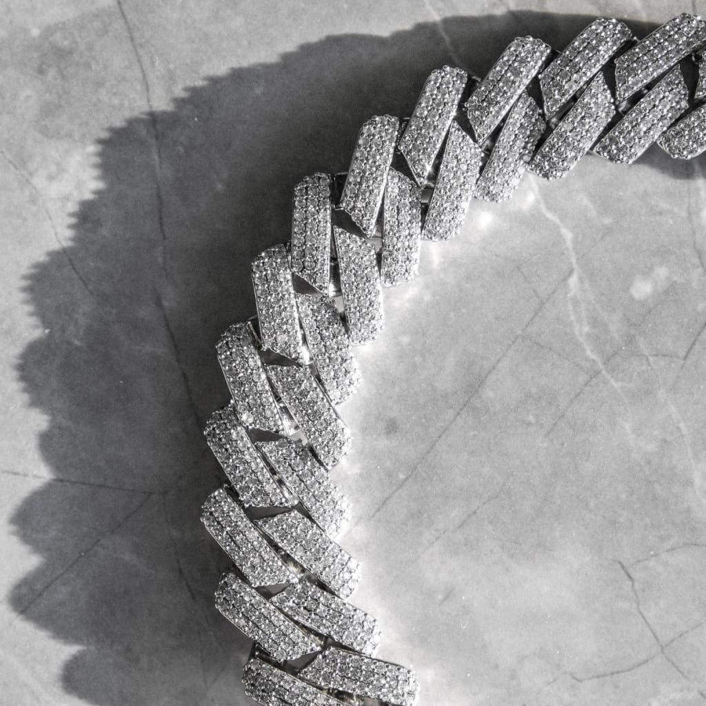 20mm Ice Out Miami Moissanite Diamond Chain In White Gold