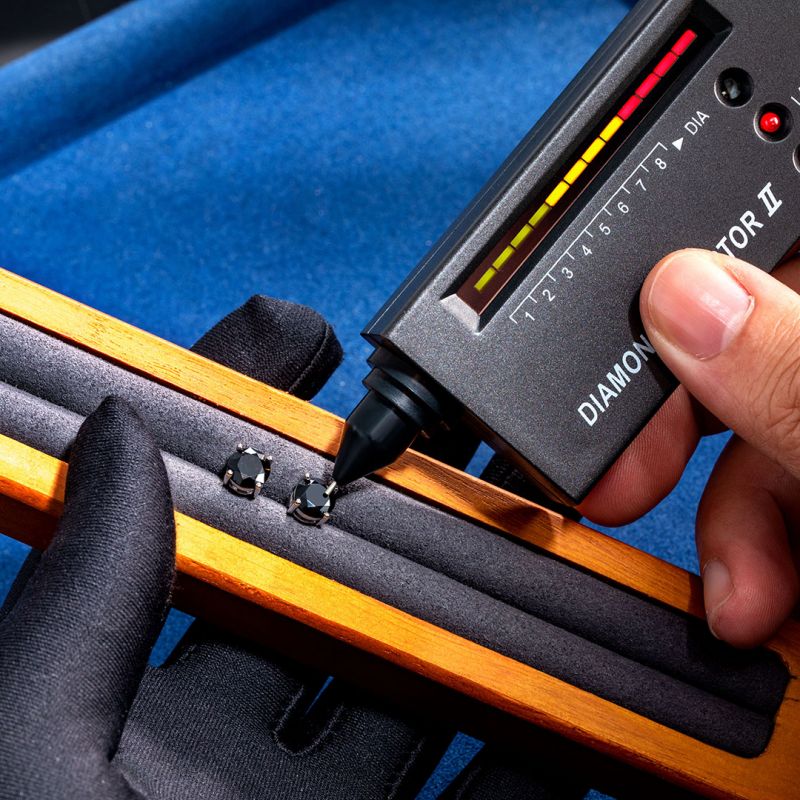 1Ct*2  VVS1 Moissanite Round Black Stud Earrings in S925 Silver