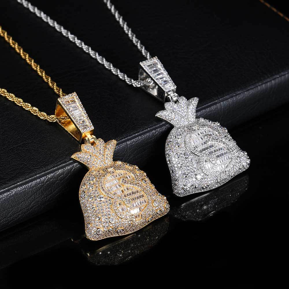 Hip Hop | Ice Dollar Money Bag Pendant