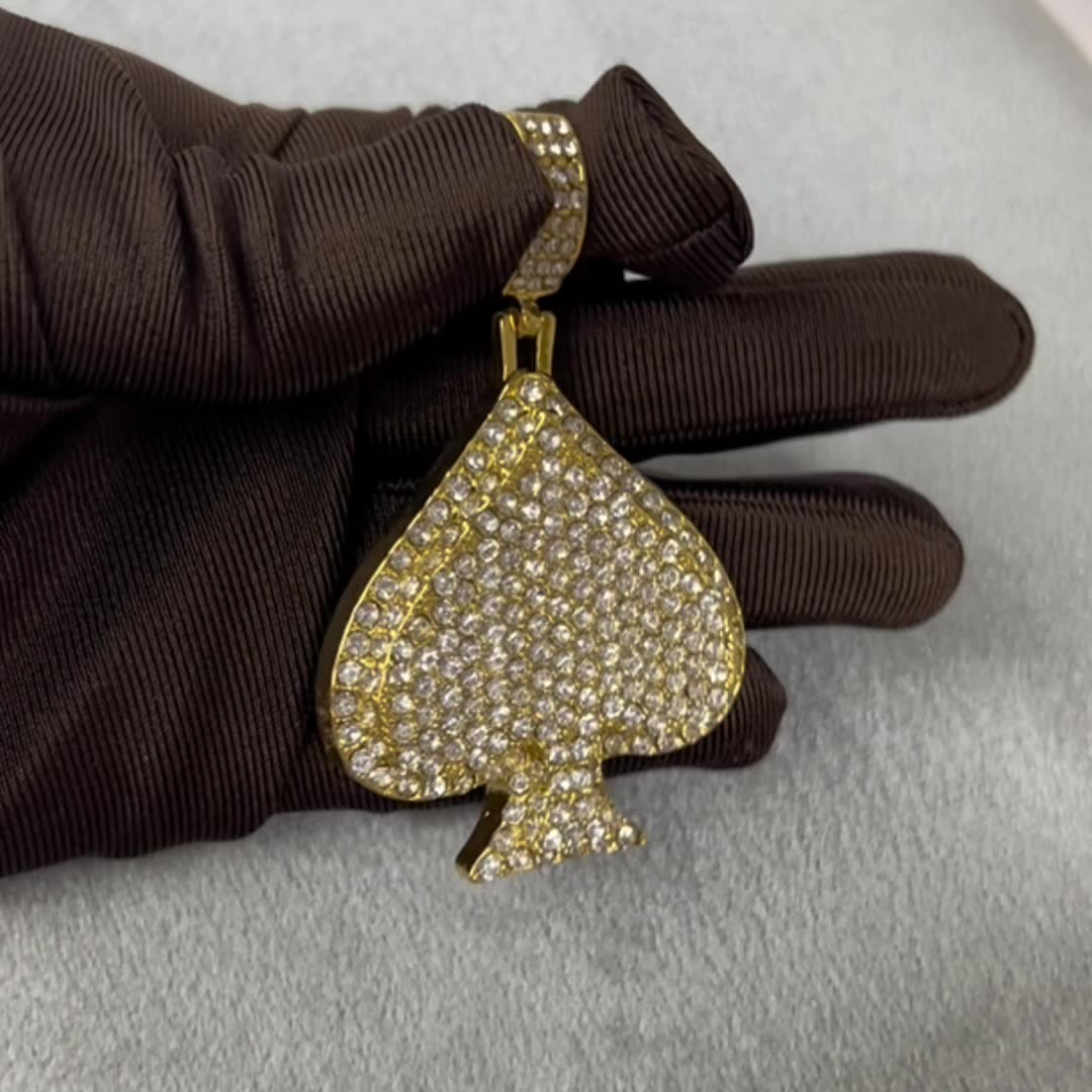Spade Moissanite Diamond Pendant