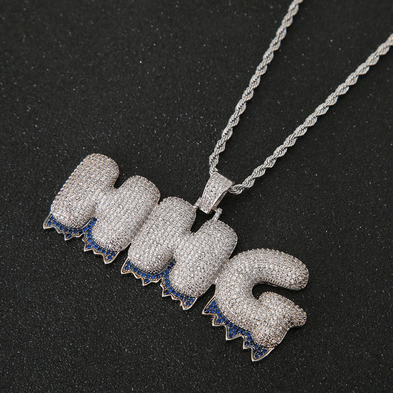 Ice Out Letters Custom Two Tone Moissanite Pendant