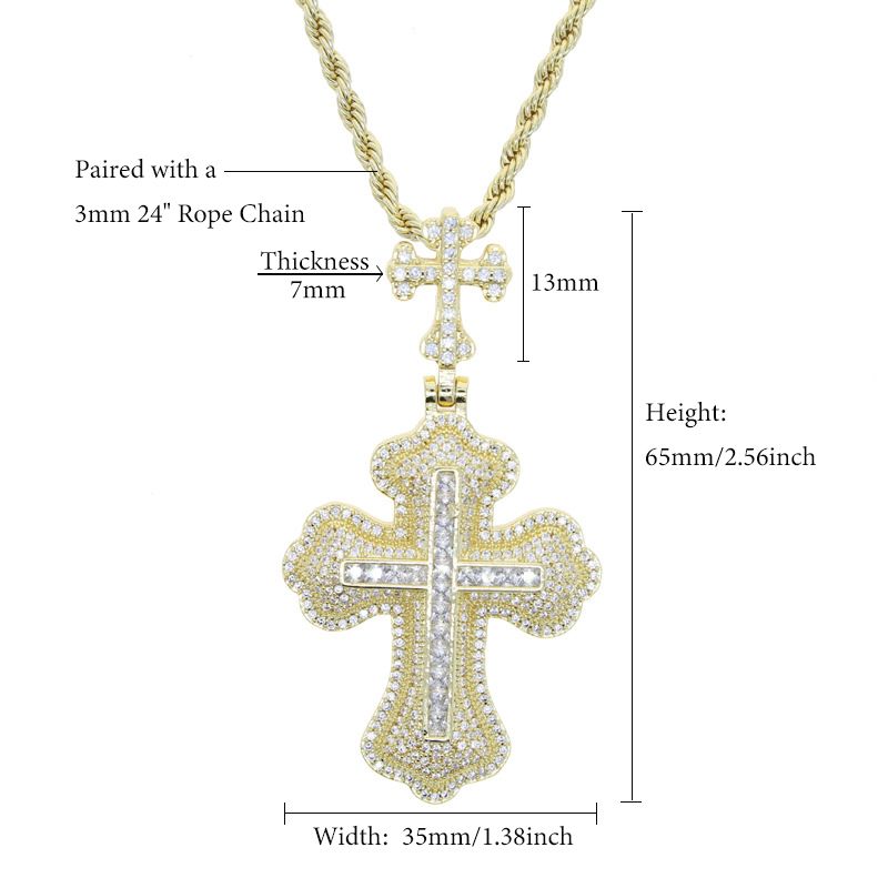 Street Style | "Princess Cut Double Cross" Pendant