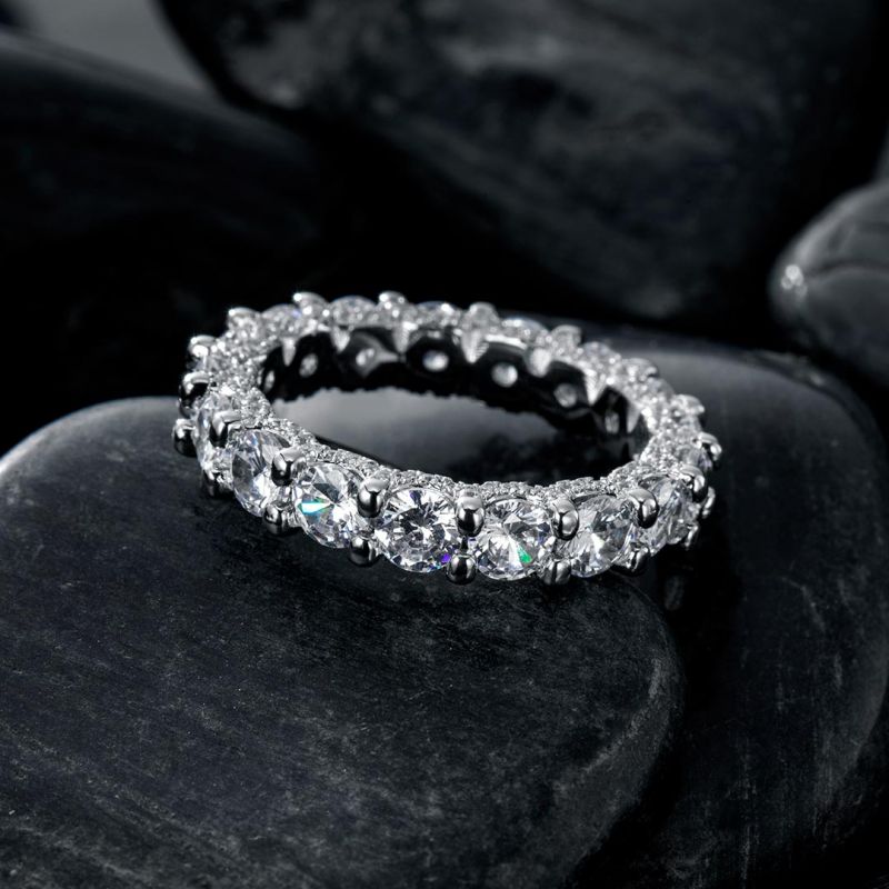 3.8 Ct Round Cut Micro Pave Band