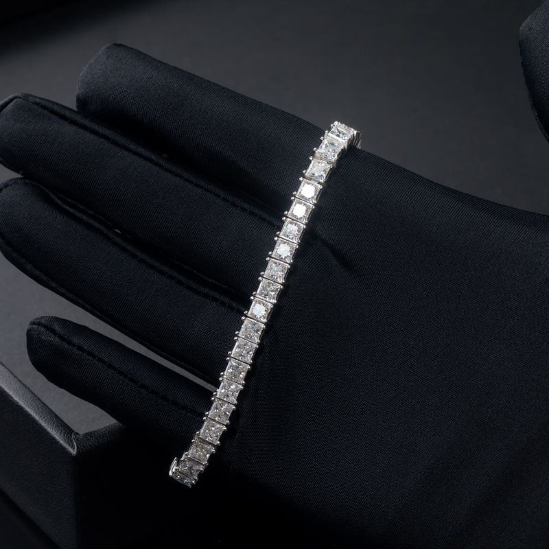 4mm Moissanite Princess Cut Tennis Chain