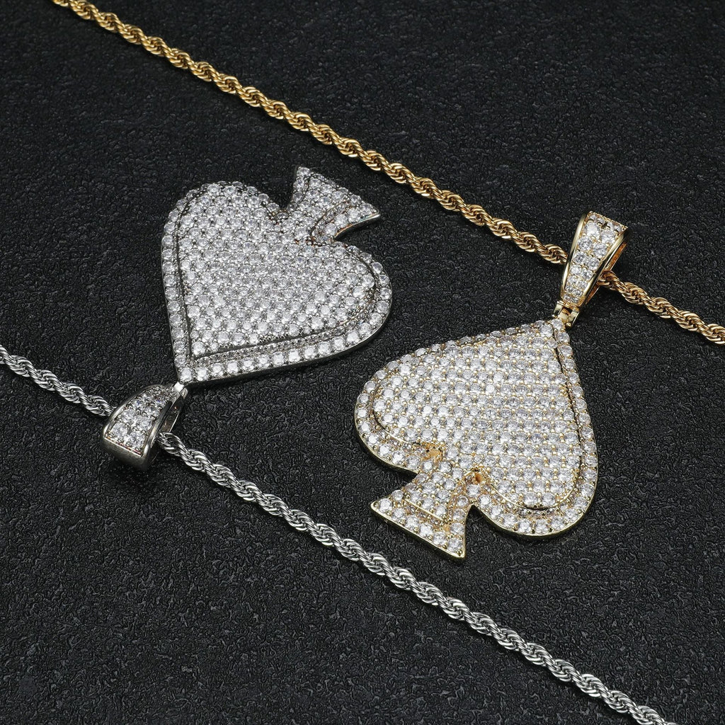 Spade Moissanite Diamond Pendant