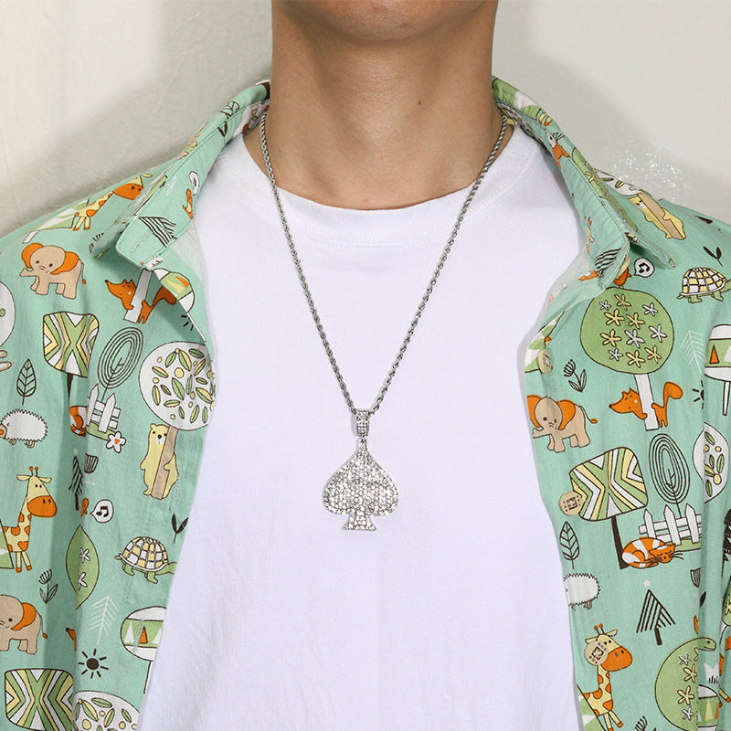 Spade Moissanite Diamond Pendant