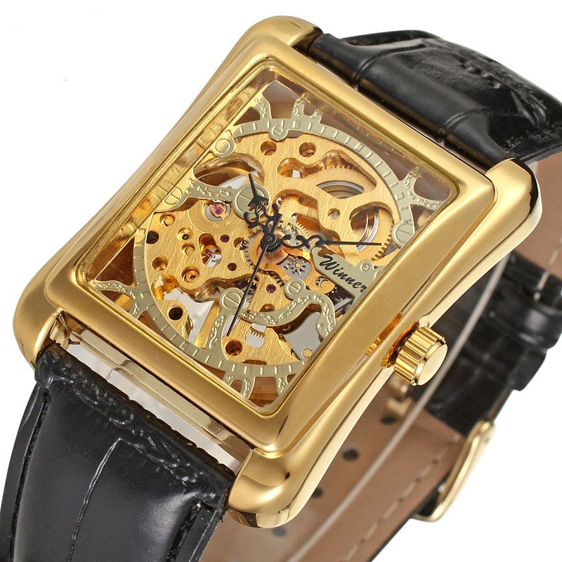 Skeleton Tonneau Mechanical Watch - Hand-Wind Movement