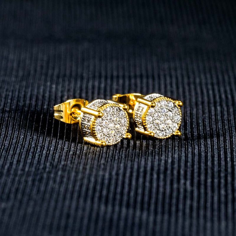 Iced Round Stone Stud Moissanite Earring