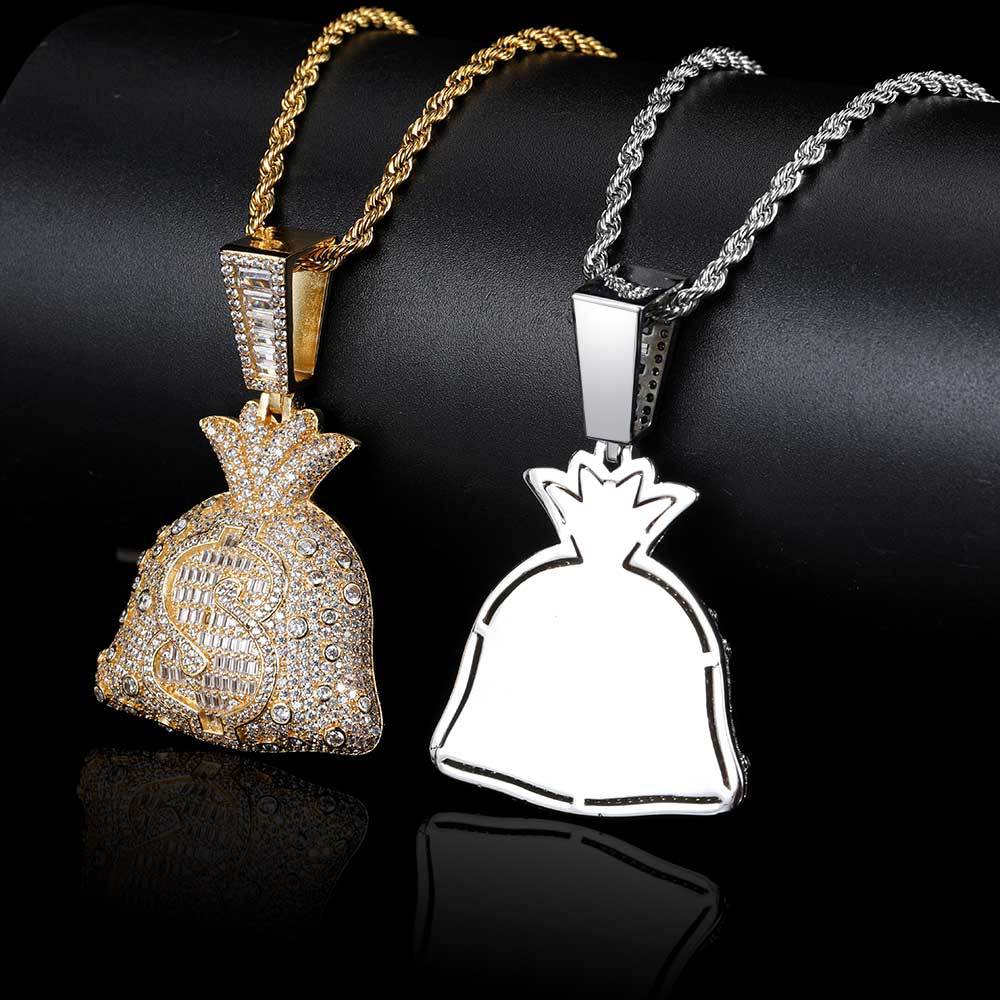 Hip Hop | Ice Dollar Money Bag Pendant