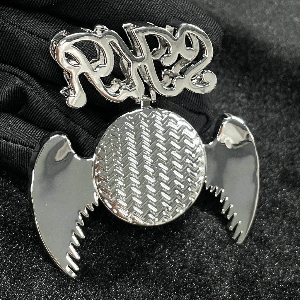 Moissanite SKR HipHop can be Customized Photo Wings Round Pendant