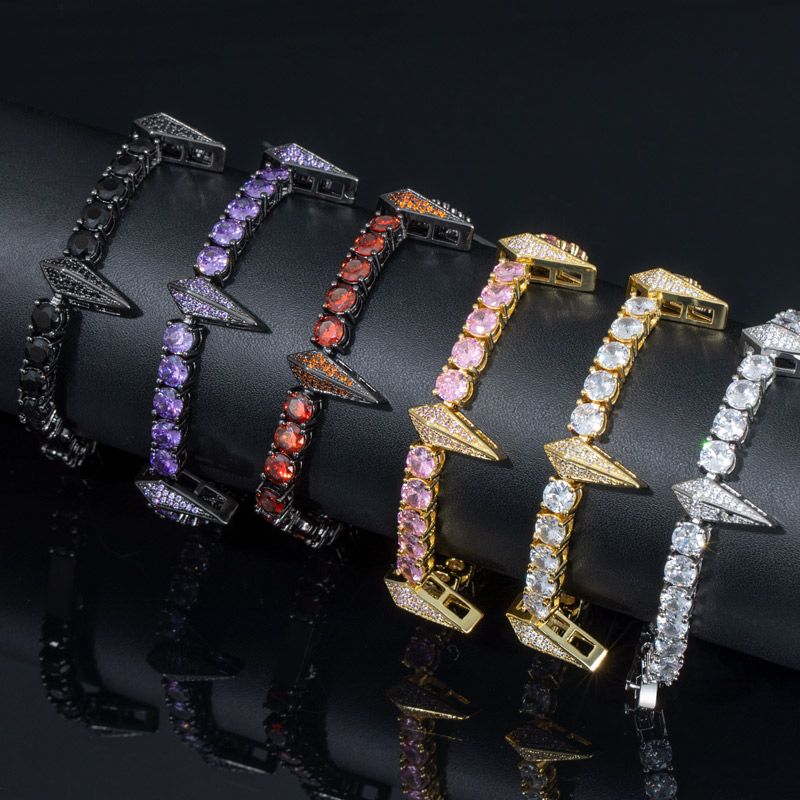 5mm Moissanite Fight Tooth and Claw Tennis Bracelet in White Gold