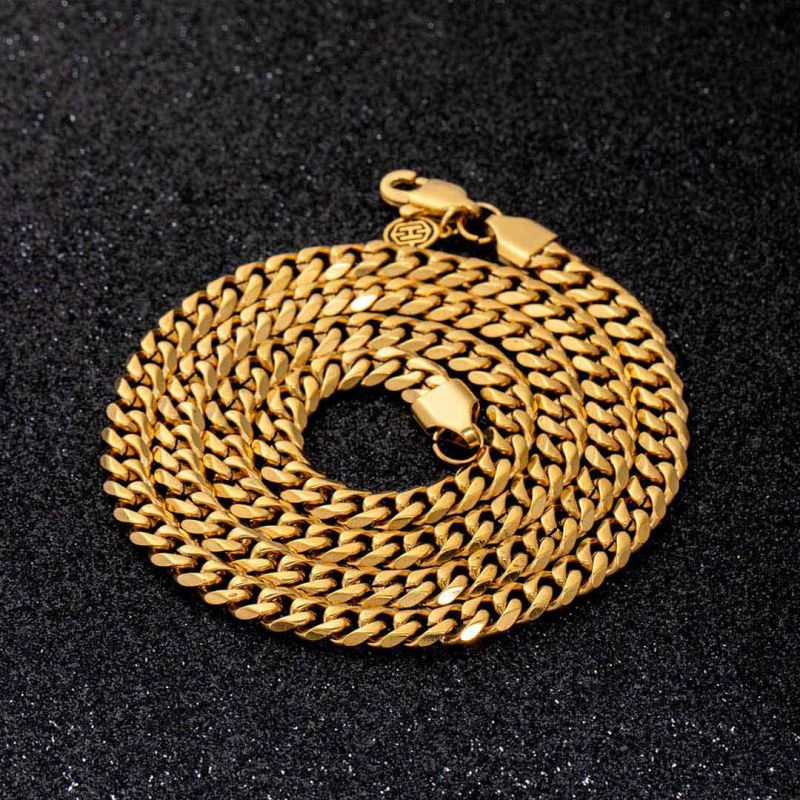 6mm Diamond-Cut Cuban Chain in Gold