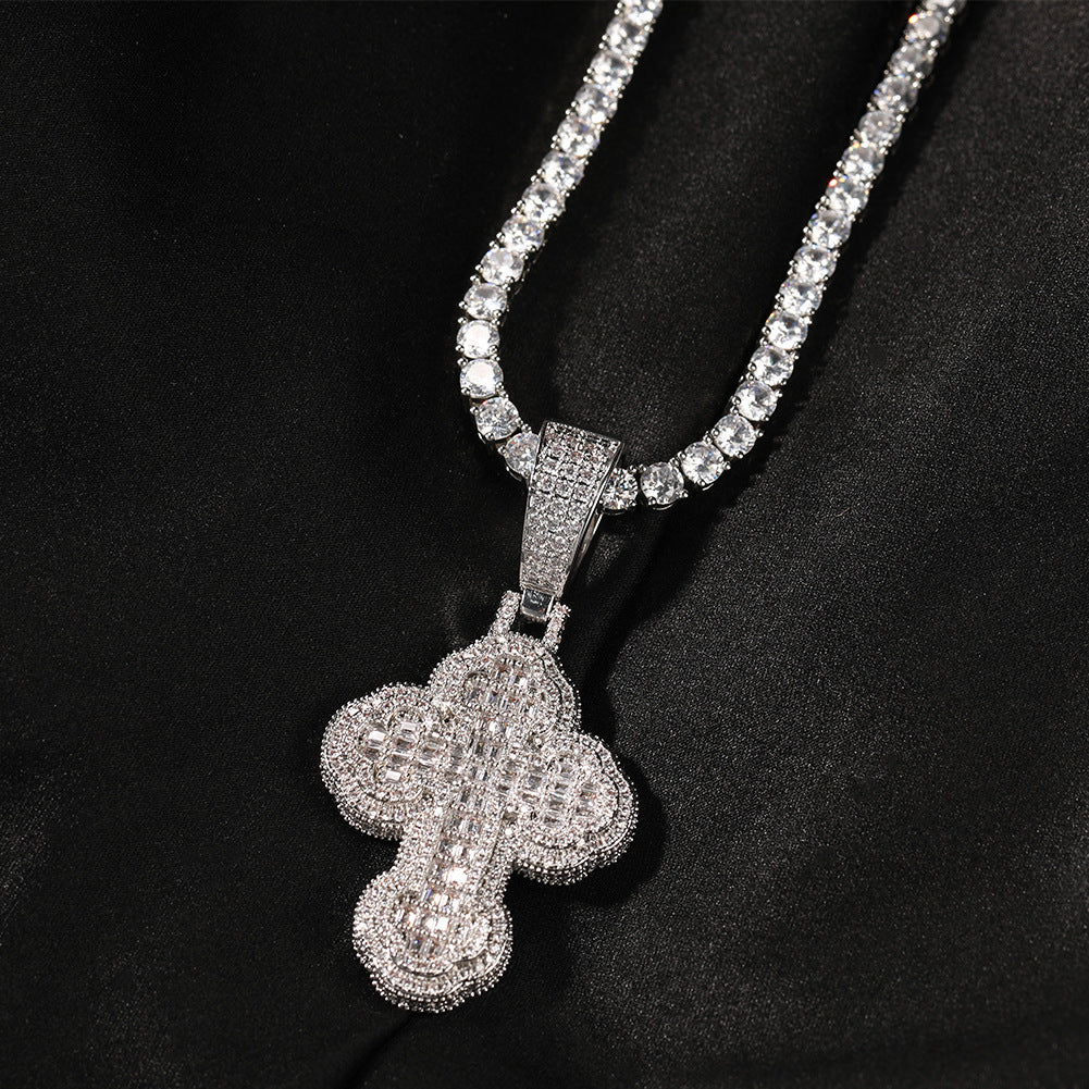 VVS Ice Out Cloud Cross Moissanite Pendant