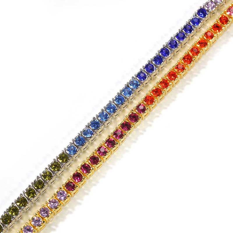 Women's 4mm Multi-color Tennis Chain
