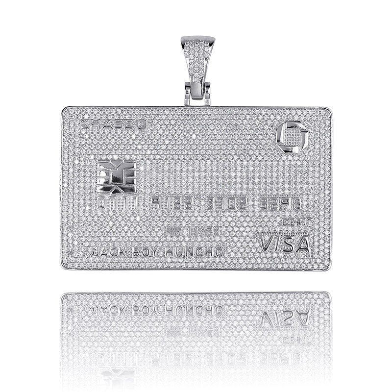 Ice VISA Card Gold Card Black Card Zircon Moissanite Pendant