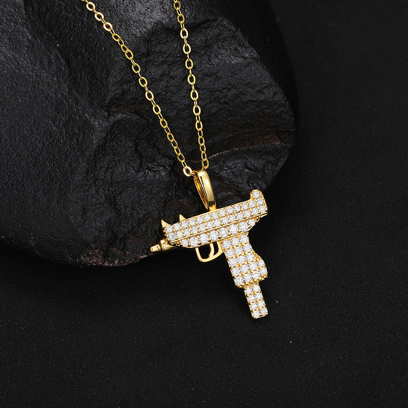 S925 Moissanite Uzi Charge Pendant Necklace
