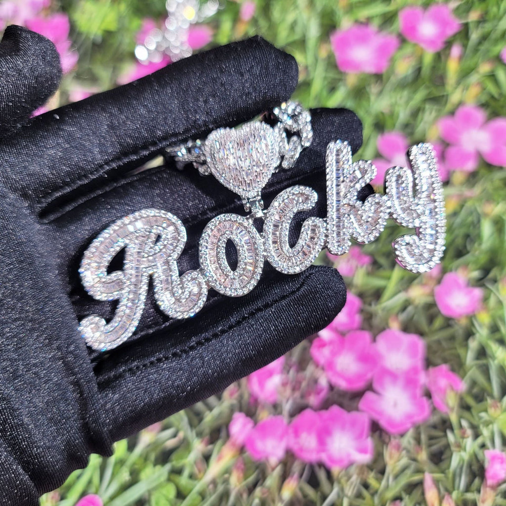 Moissanite Alphabet Custom Stitching Combination Pendant