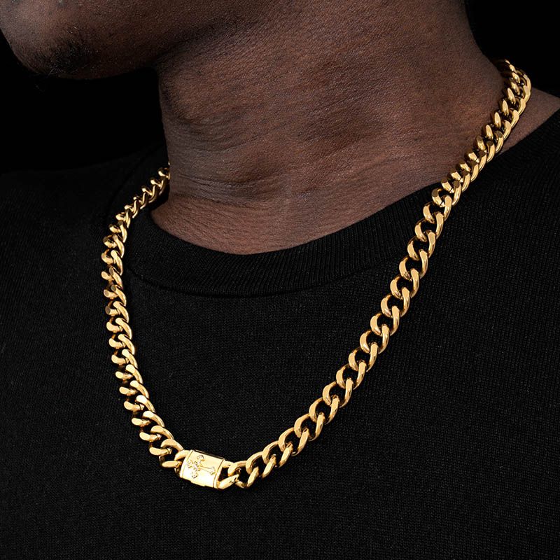 10mm Cross Box Buckle Cuban Chain