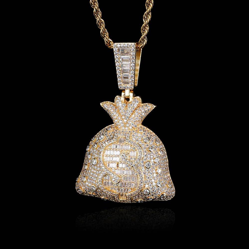 Hip Hop | Ice Dollar Money Bag Pendant