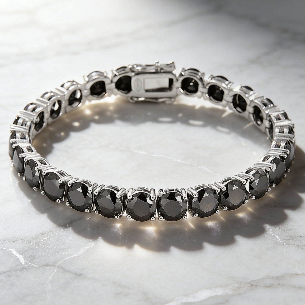 Street Style | "Black Ring" 925S Black Moissanite Bracelet