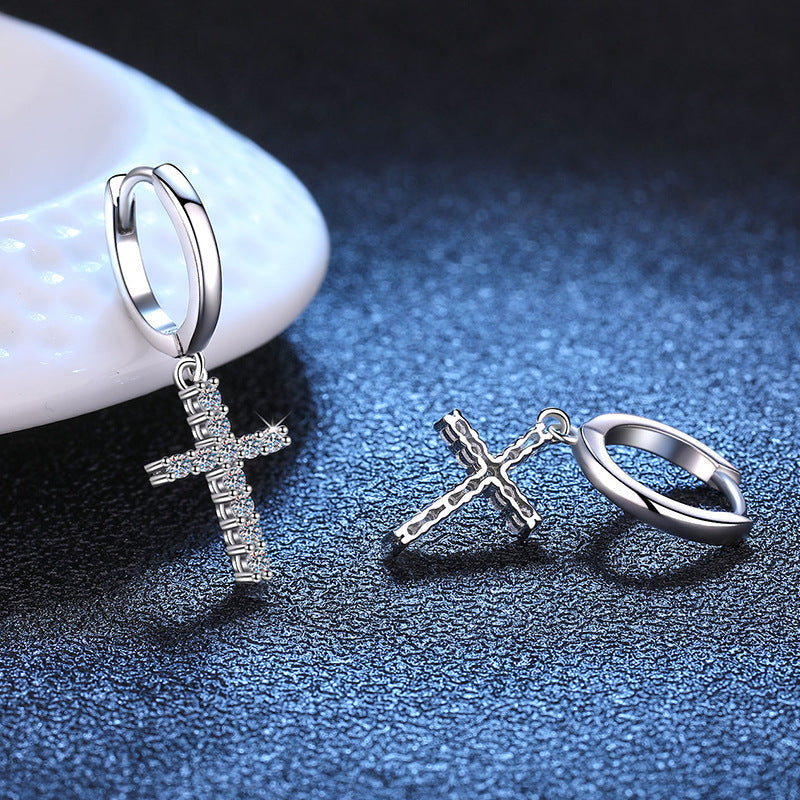 S925 & VVS Moissanite Cross Earrings