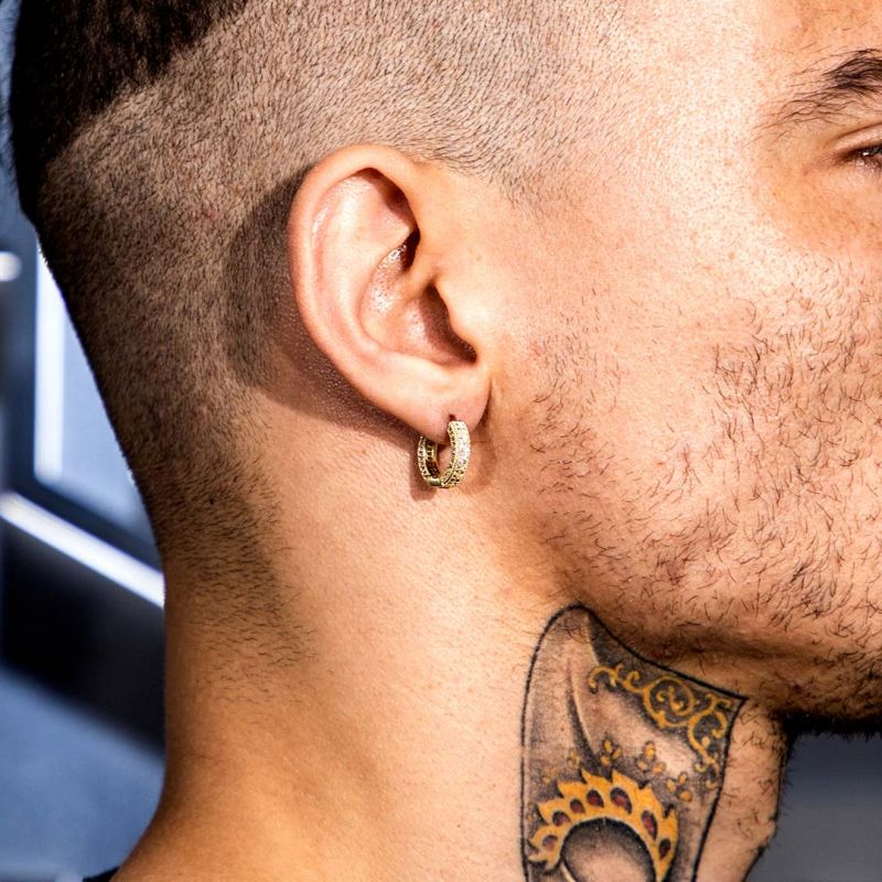 Moissanite Iced Hoop Earring