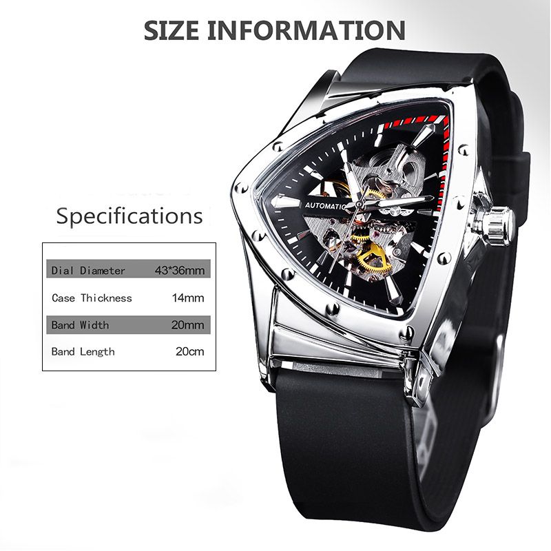 Triangle Sport Luminous Transparent Automatic Mechanical Watch