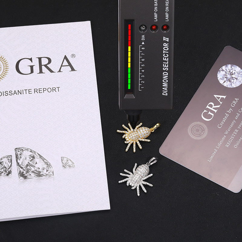 S925 Moissanite Spider Pendant Necklace