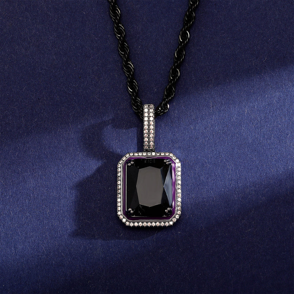 Gemstone Iridescent Glow in the Dark Oil Drop Moissanite Pendant