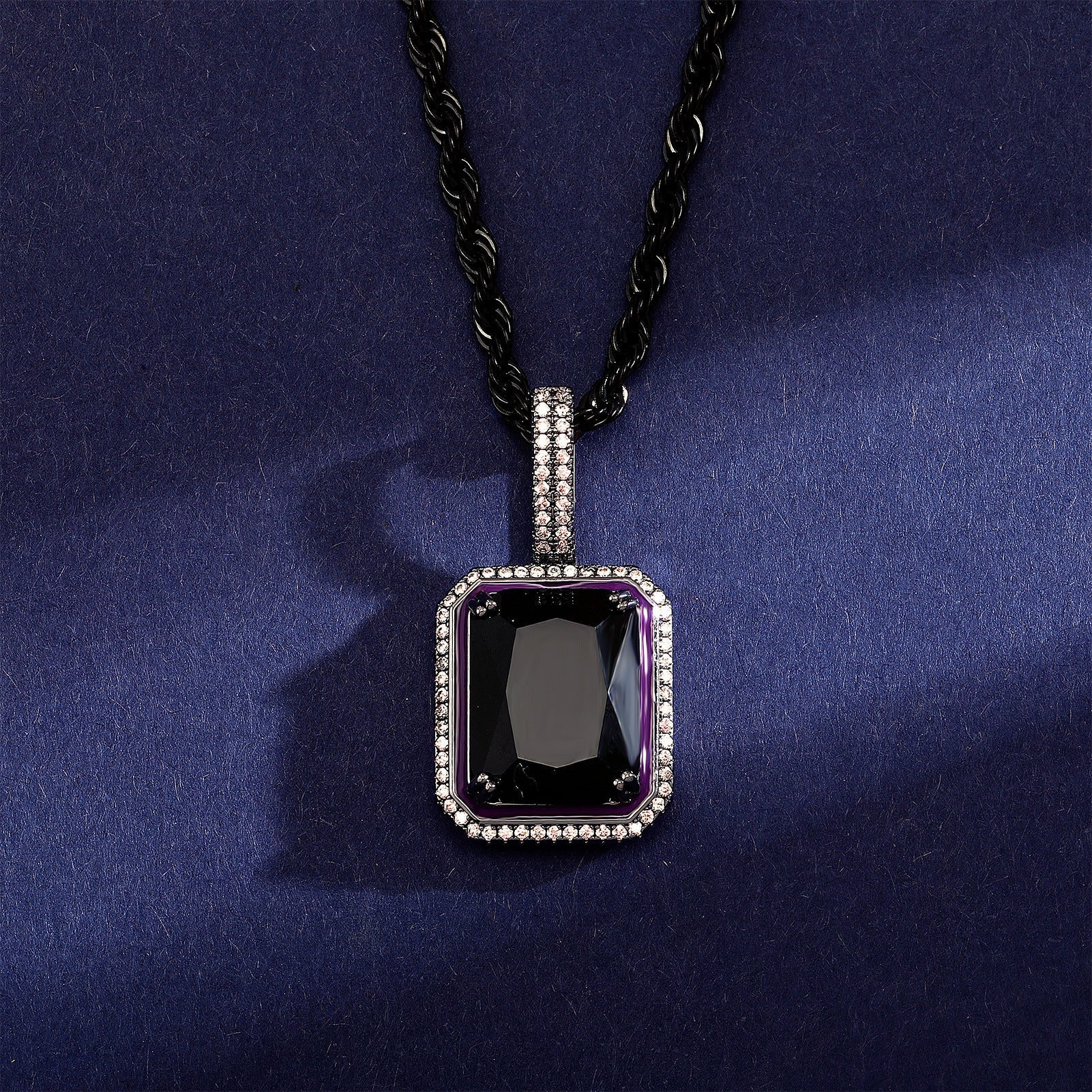 Gemstone Iridescent Glow in the Dark Oil Drop Moissanite Pendant