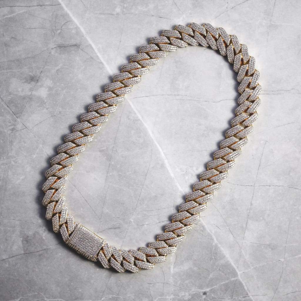 Iced Miami Chain - 20mm Width in 18K Gold