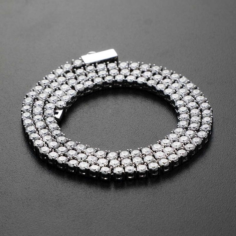 3mm Tennis Necklace in White Gold