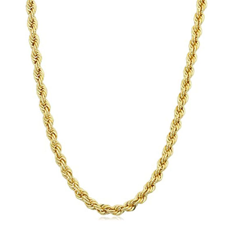 Women's 5mm 18K Gold Finish Rope Chain