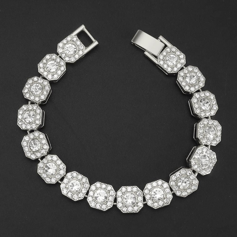 15MM Sparkling  Octagon Cluster Tennis Bracelet【A17】HJA