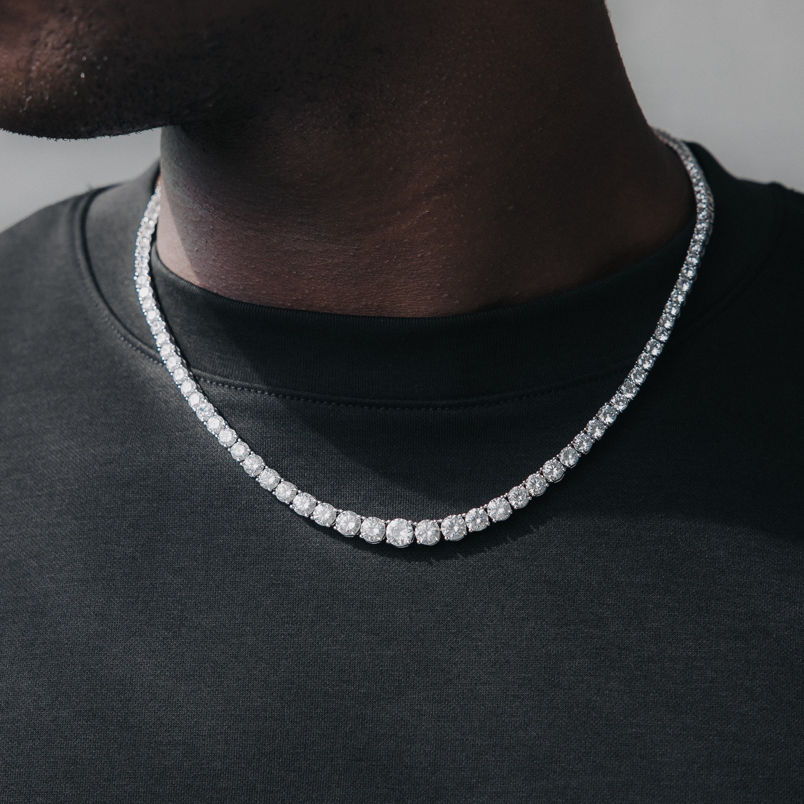 6mm 5A CZ Tennis Chain - 14k White Gold Plated