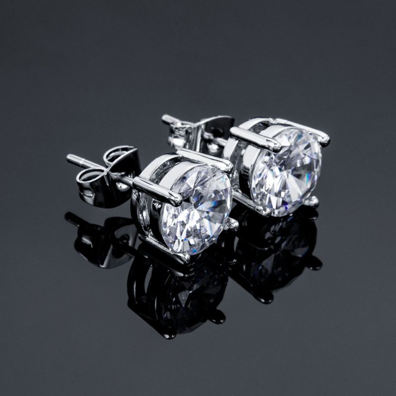 S925 & VVS Moissanite Round Cut Moissanite Stud Earring