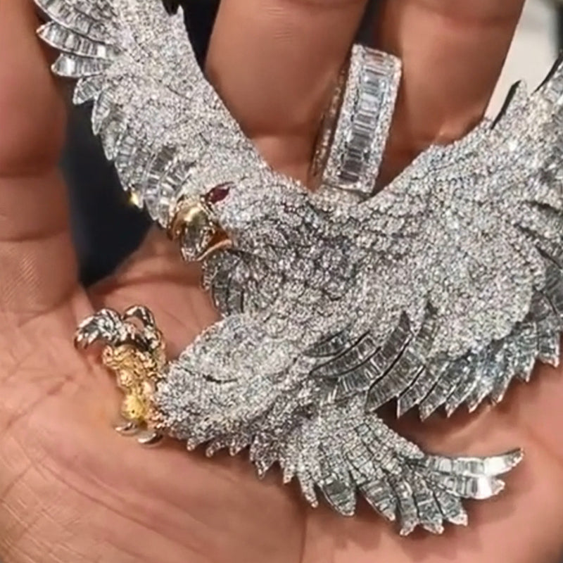 Moissanite Eagle Pendant（Goods In Stock)