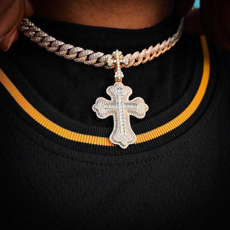Street Style | JIKU Clustered Princess Cut Cross Pendant