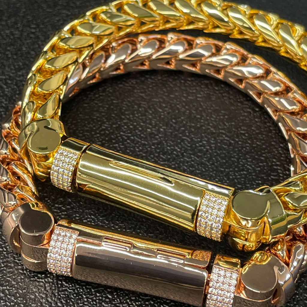 10mm Franco Custom Lock Moissanite Bracelet