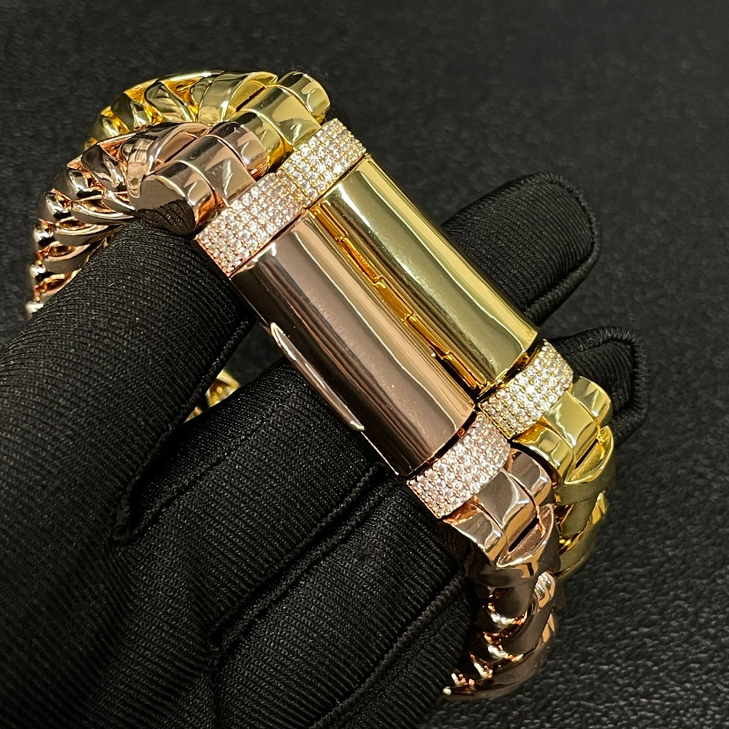 10mm Franco Custom Lock Moissanite Bracelet