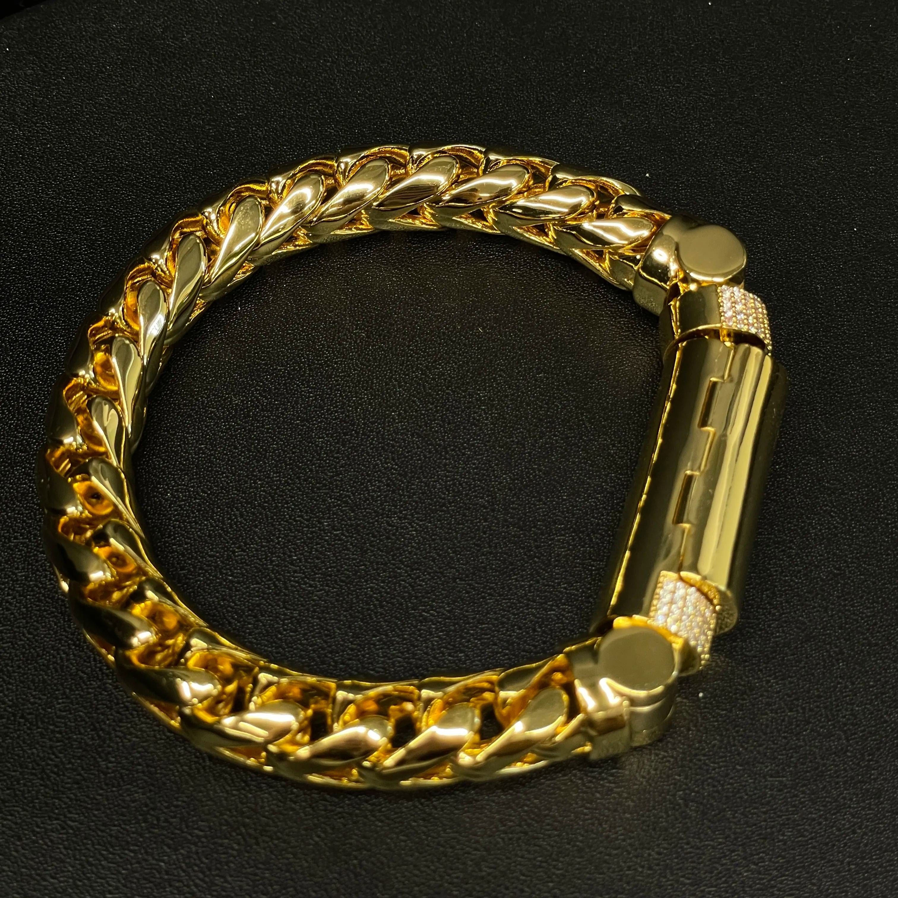 10mm Franco Custom Lock Moissanite Bracelet