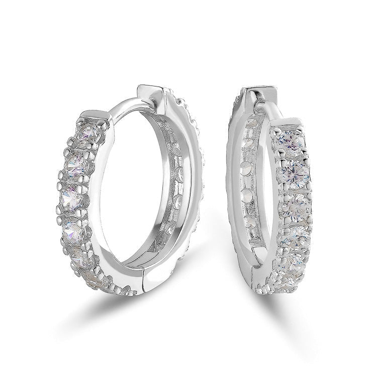 S925 Moissanite Diamond Sterling Silver Hoop Earrings for Men