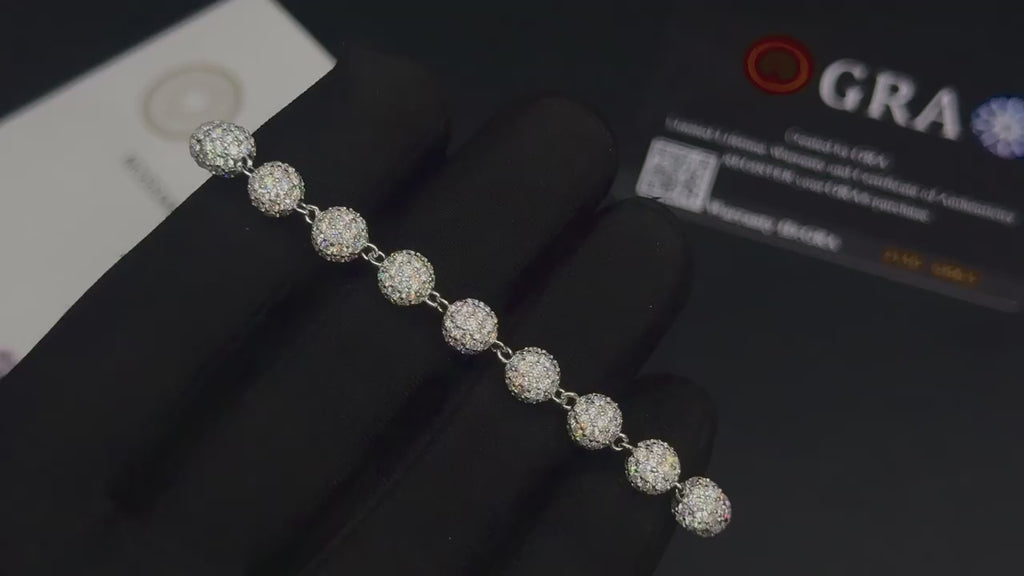 Moissanite round bead bracelet