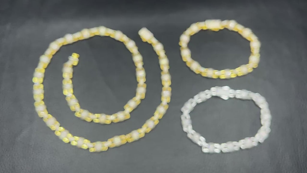 S925 silver moissanite 7mm bubble round bead necklace