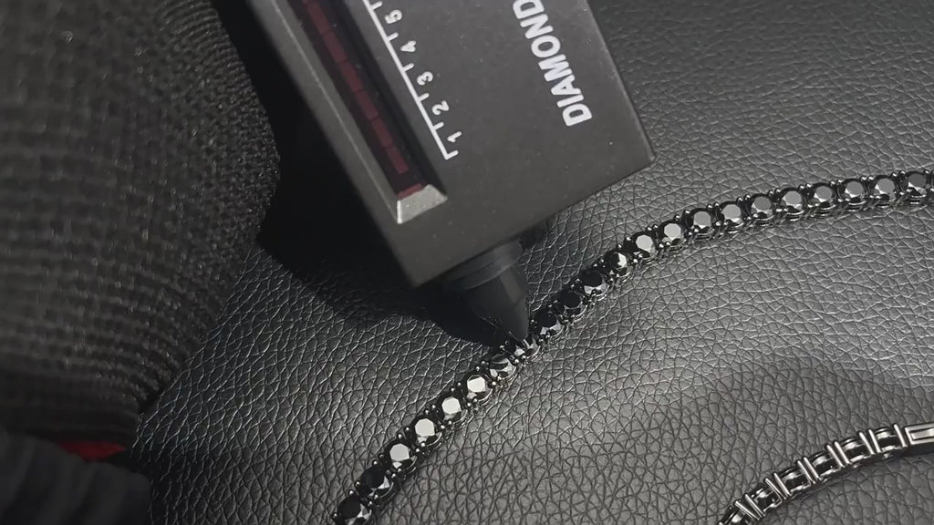 S925 silver black moissanite tennis chain