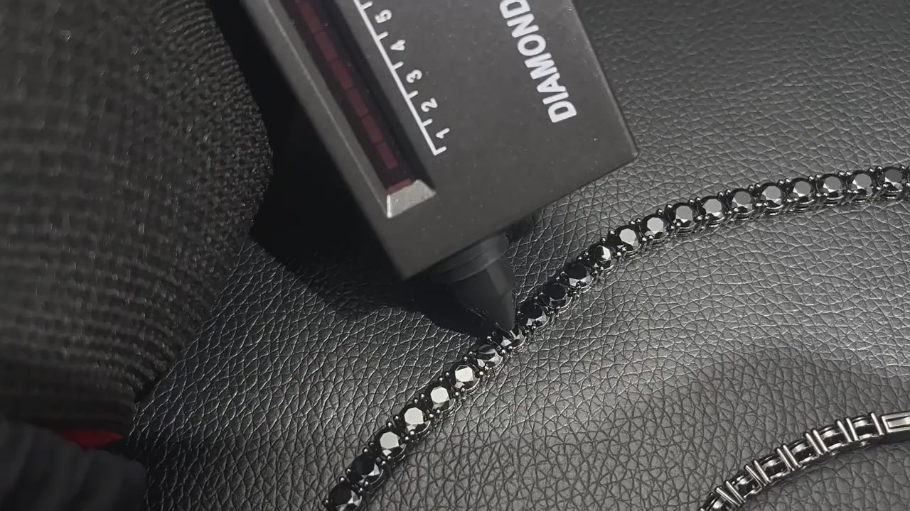 S925 silver black moissanite tennis chain