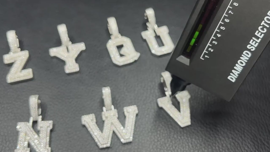 26 letters S925 silver inlaid moissanite custom pendant