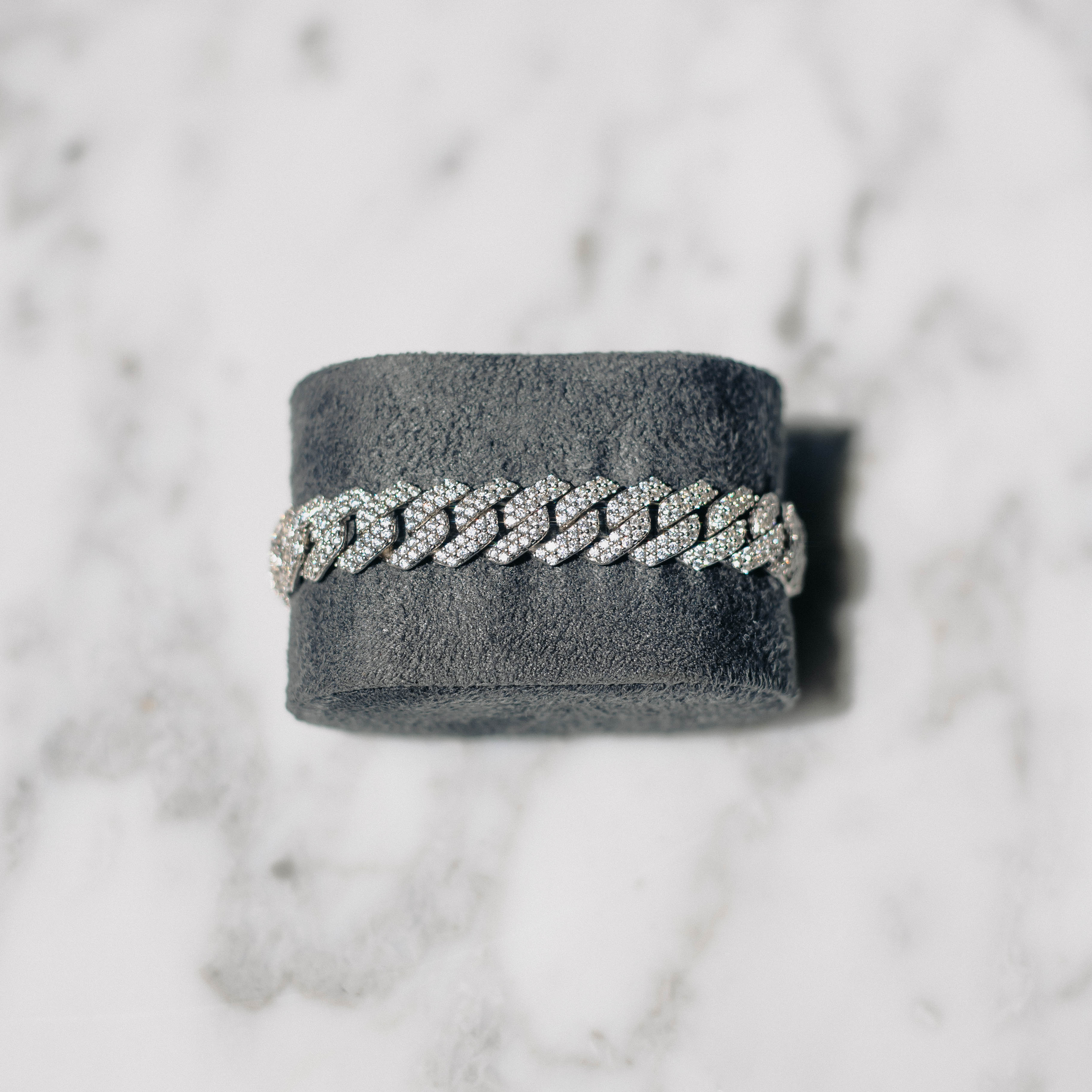 12mm Moissanite Prong Cuban Bracelet