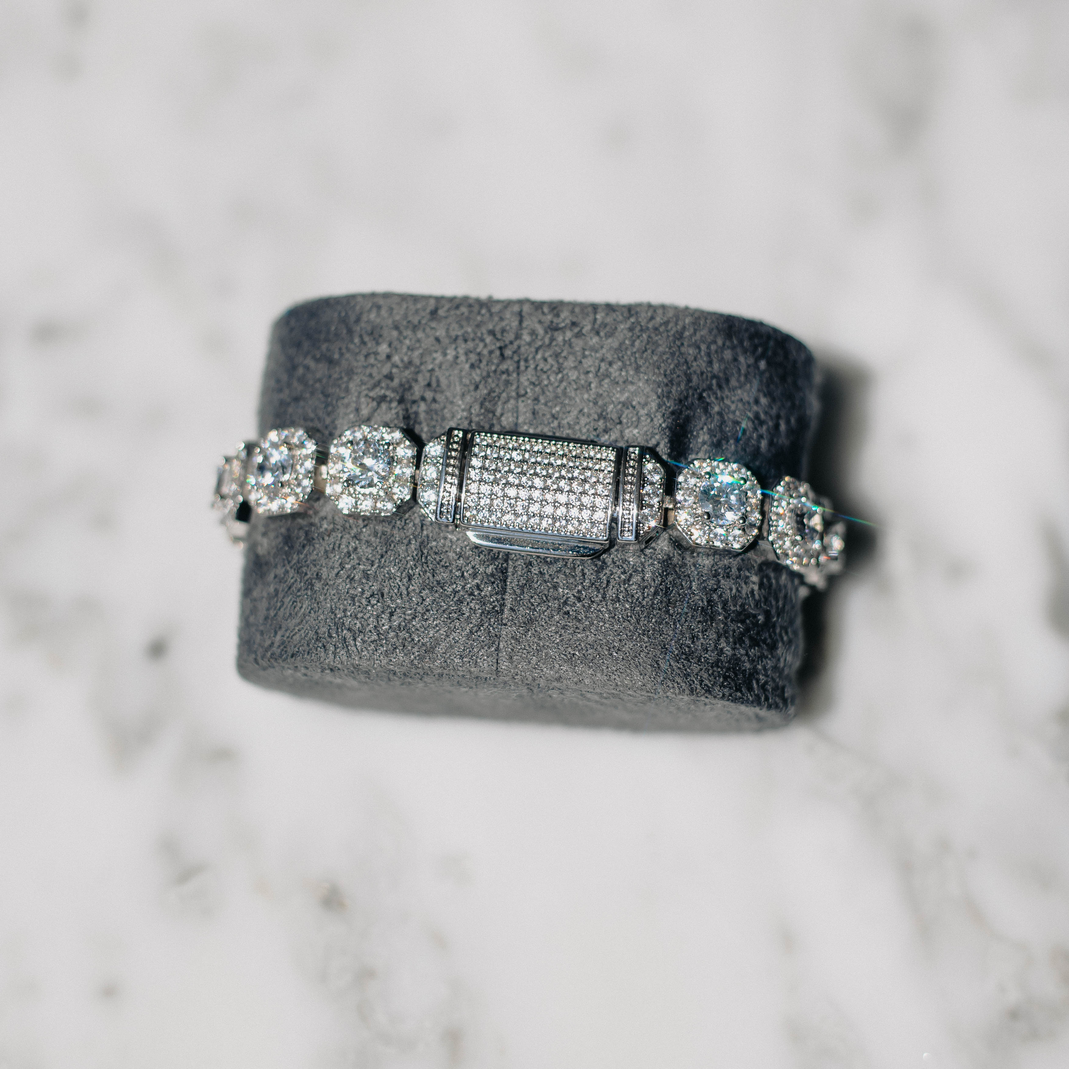 Clustered Tennis Moissanite Bracelet For Men