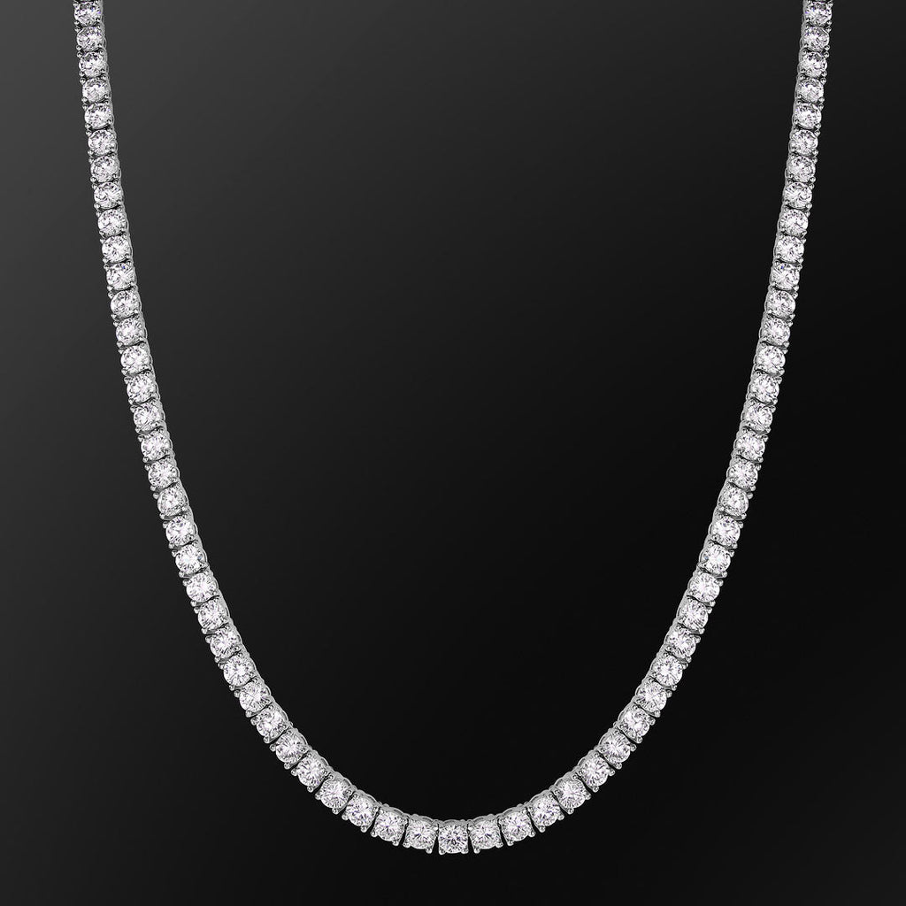 5mm Moissanite White Gold  Diamond Mens Tennis Chain